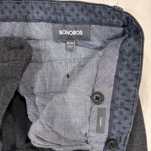 34x34 Men’s Bonobos Work Chinos -Charcoal Textured Tailored
